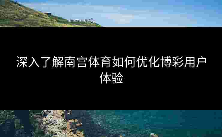 深入了解南宫体育如何优化博彩用户体验