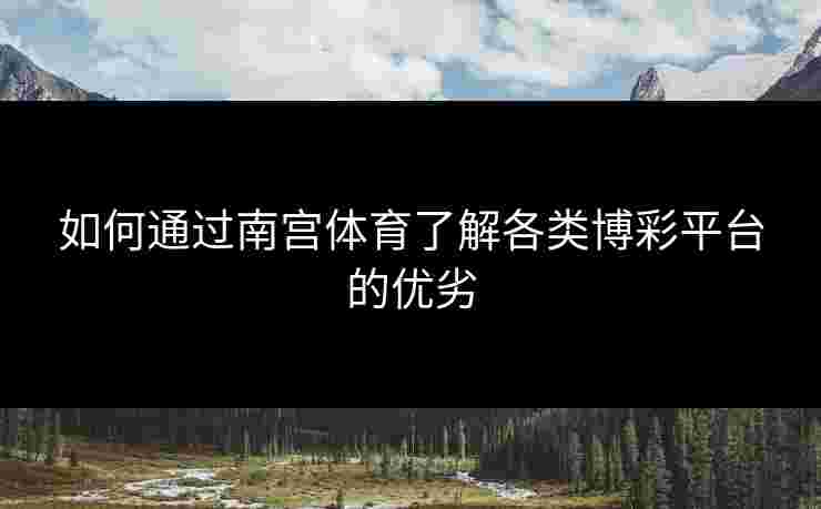 如何通过南宫体育了解各类博彩平台的优劣