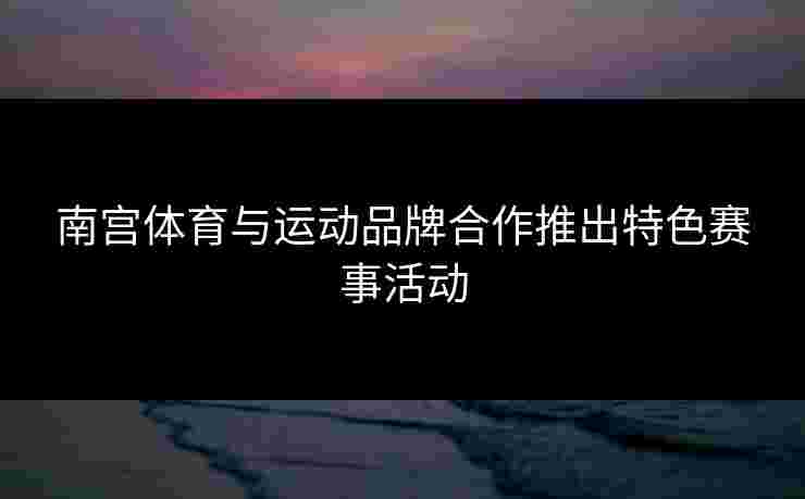 南宫体育与运动品牌合作推出特色赛事活动