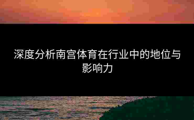 深度分析南宫体育在行业中的地位与影响力